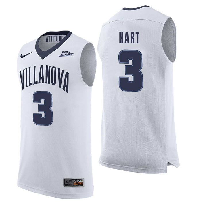 Villanova Wildcats 3 Josh Hart White College Basketball Elite Jersey Dzhi